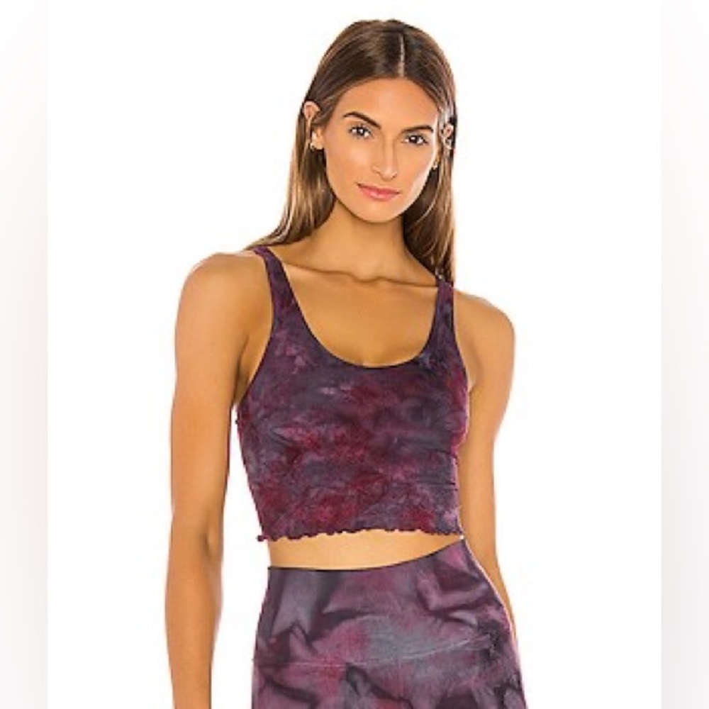Spiritual Gangster Amor Crop Tank in Wildberry Galaxy Tie Dye